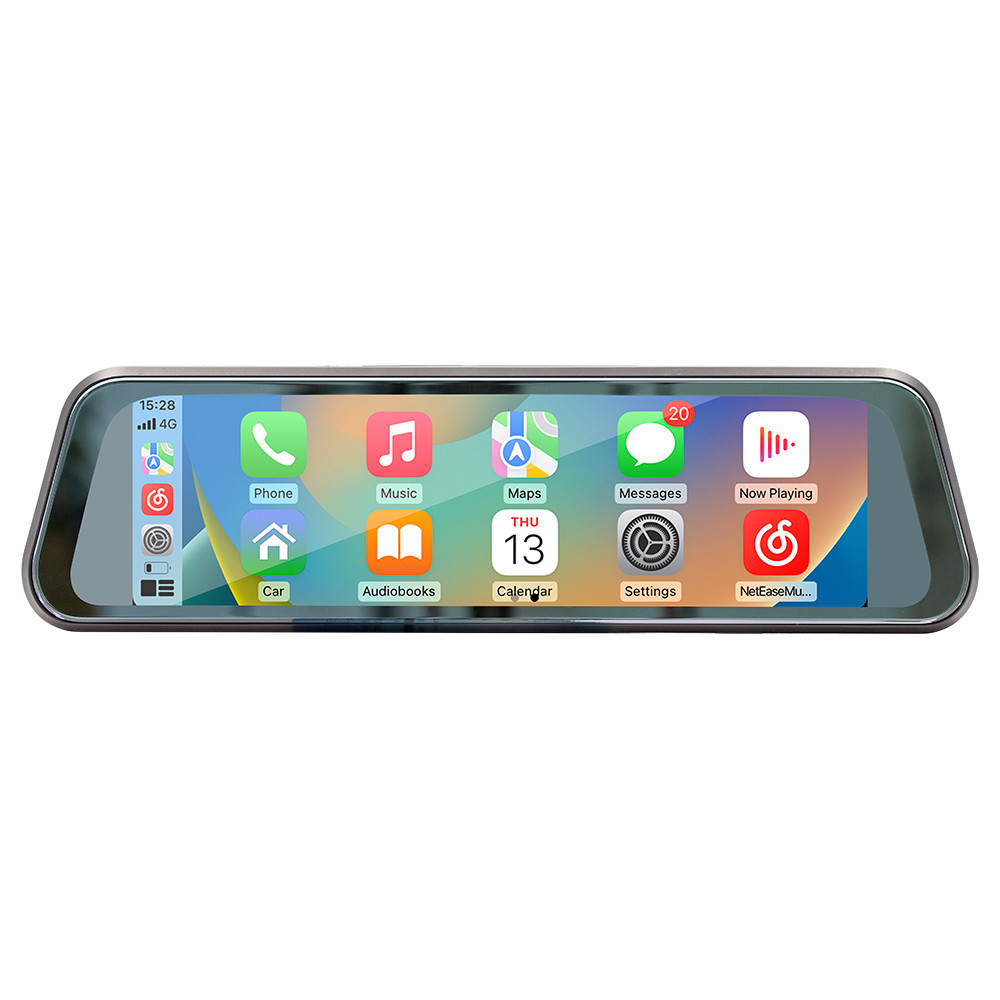 Rear View Mirror Car DVR Camera Recorder Touch Screen For CarPlay Android Auto
