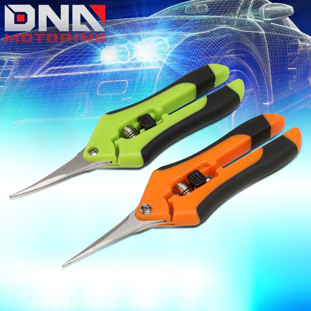 SPRING LOADED HANDLES STRAIGHT / CURVED MICRO TIP PRUNIN SNIPS PLANTS PRUNING