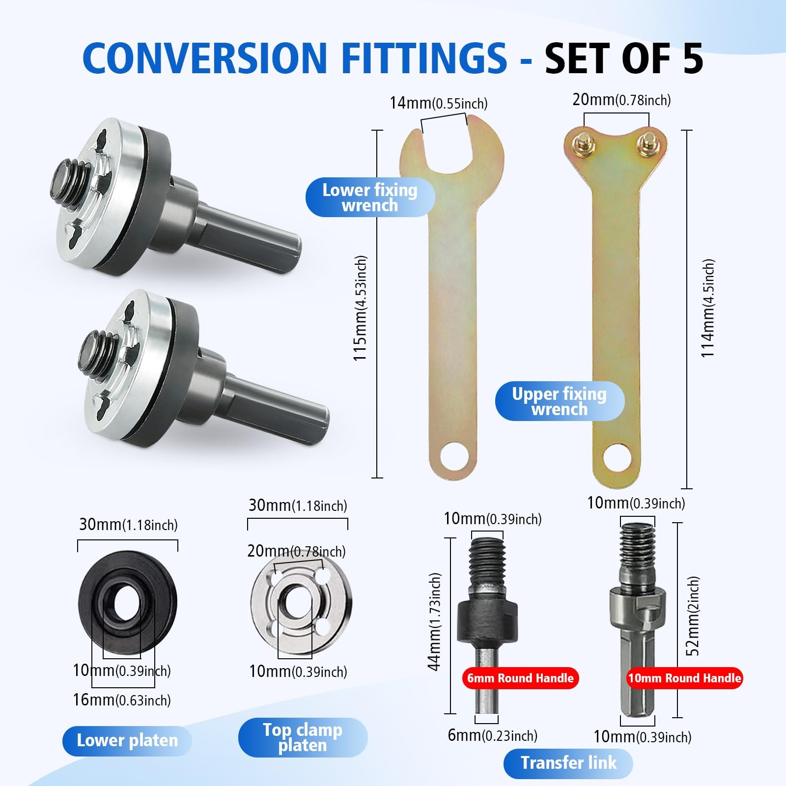 10PC Conversion Angle Grinding Adapter Connecting Rod Kit for Electric Drill,...