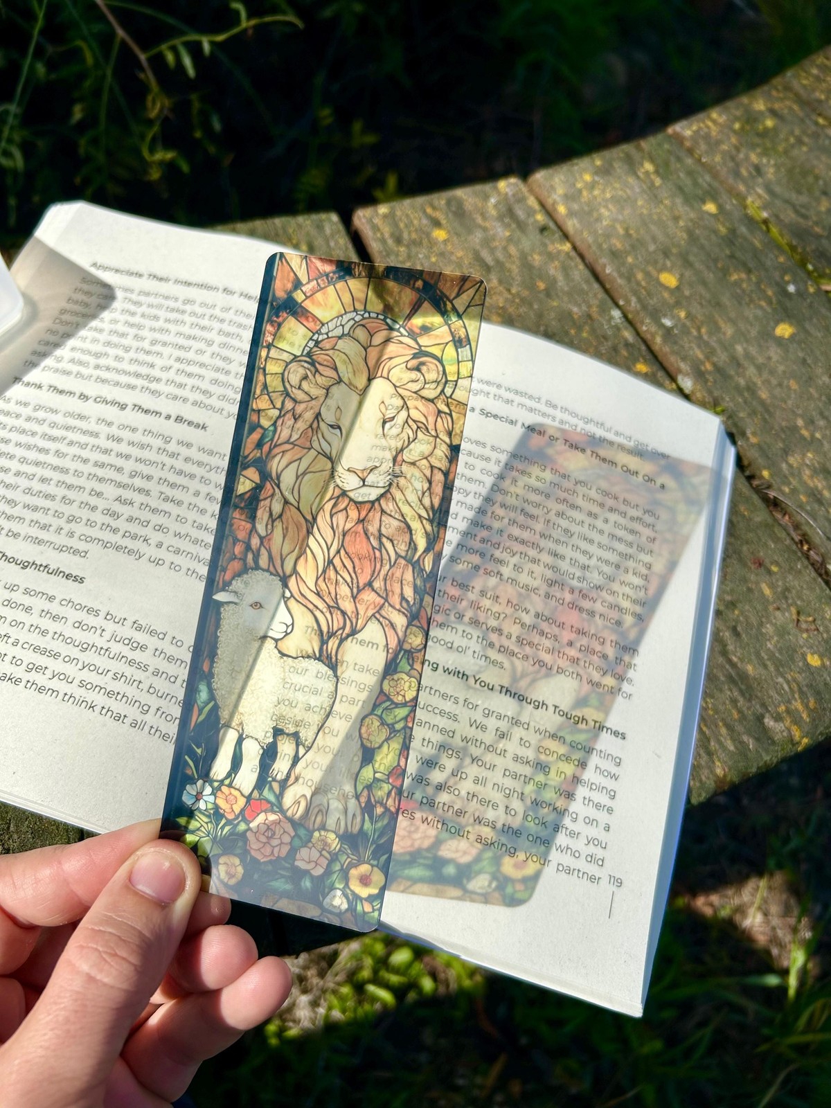 Lion and the Lamb Bookmark – Christian Faith Gift, Biblical Symbolism,