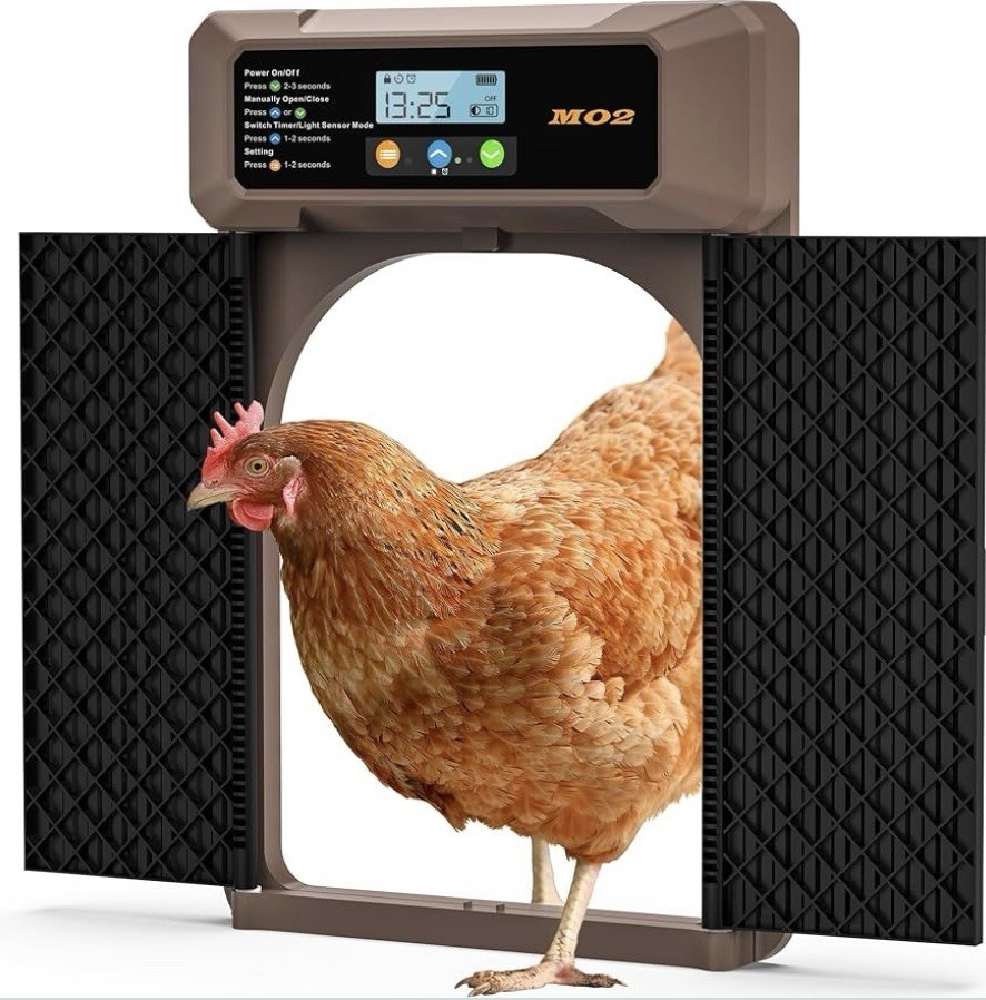 Solar-Powered Automatic Chicken Coop Door with LCD Screen - 4 Open Modes Timer