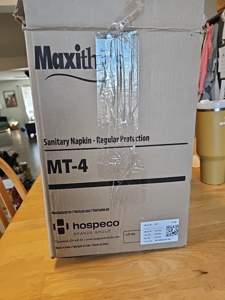 Case (249) Hospeco Maxithins Full Protecton Pads MT-4 Individually Packed