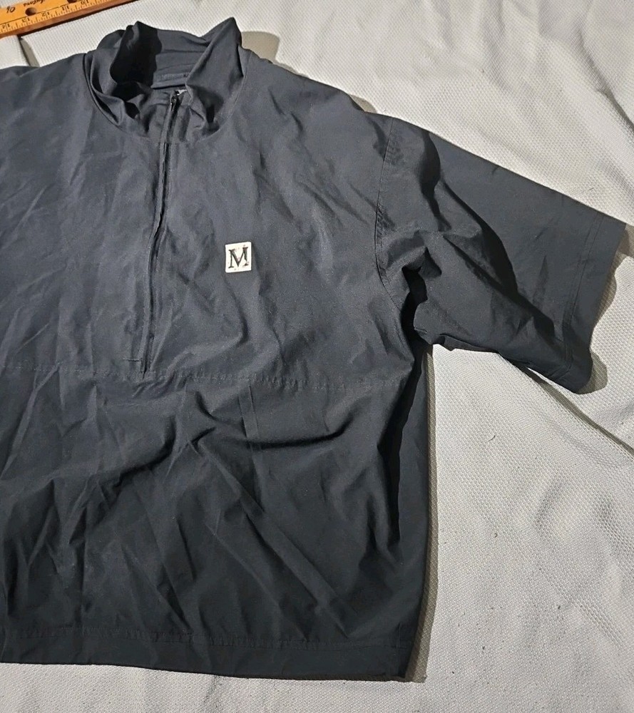 Vtg Zero Restriction Jacket Mens Medium Black 1/4 Zip Windstopper Pullover Y2k