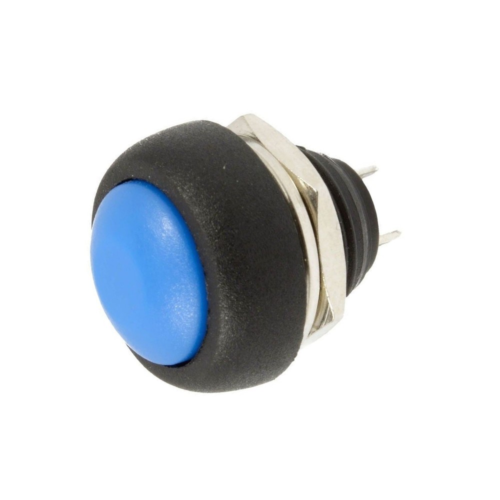 2Pcs 12mm Waterproof Momentary ON/OFF Push Button Mini Round Switch Blue