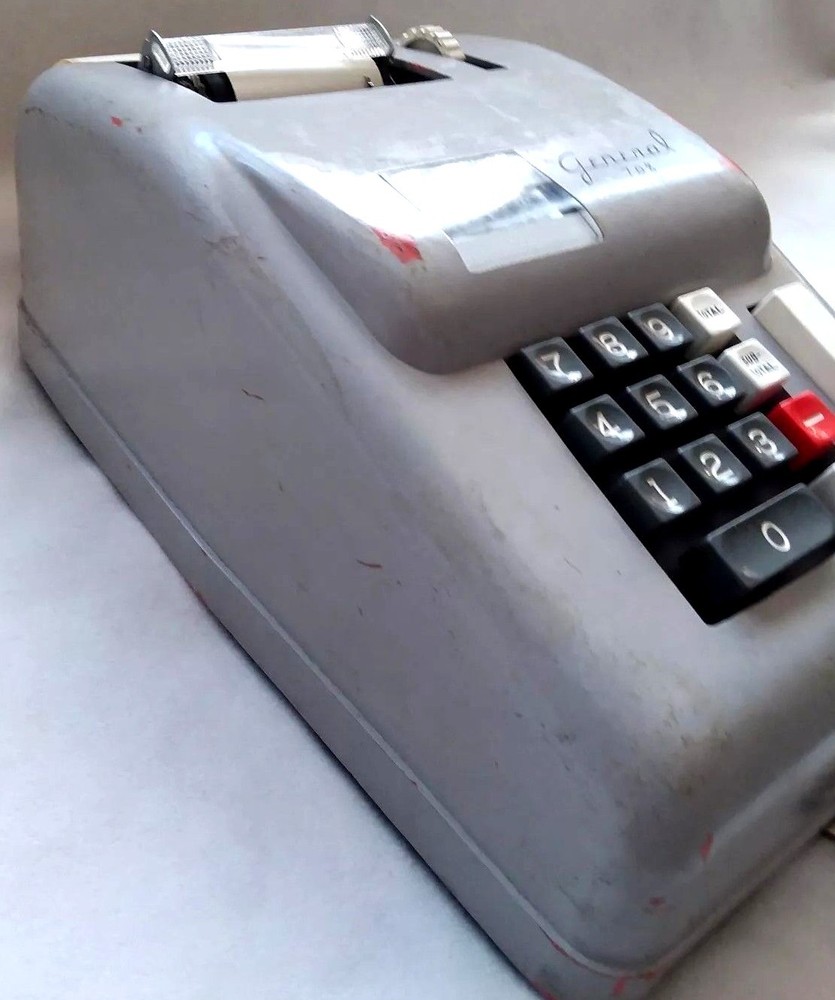 Vintage GENERAL GILBERT CORP. Model 708 Electric Adding Machine Made USA