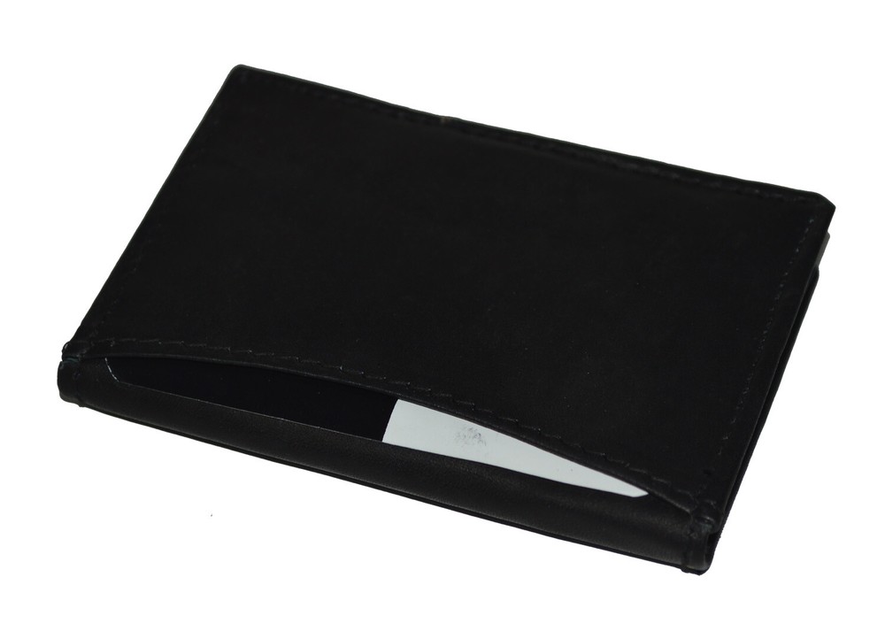 Leatherboss Leather Card Case Front Pocket Wallet ID Window Slim Thin Mini