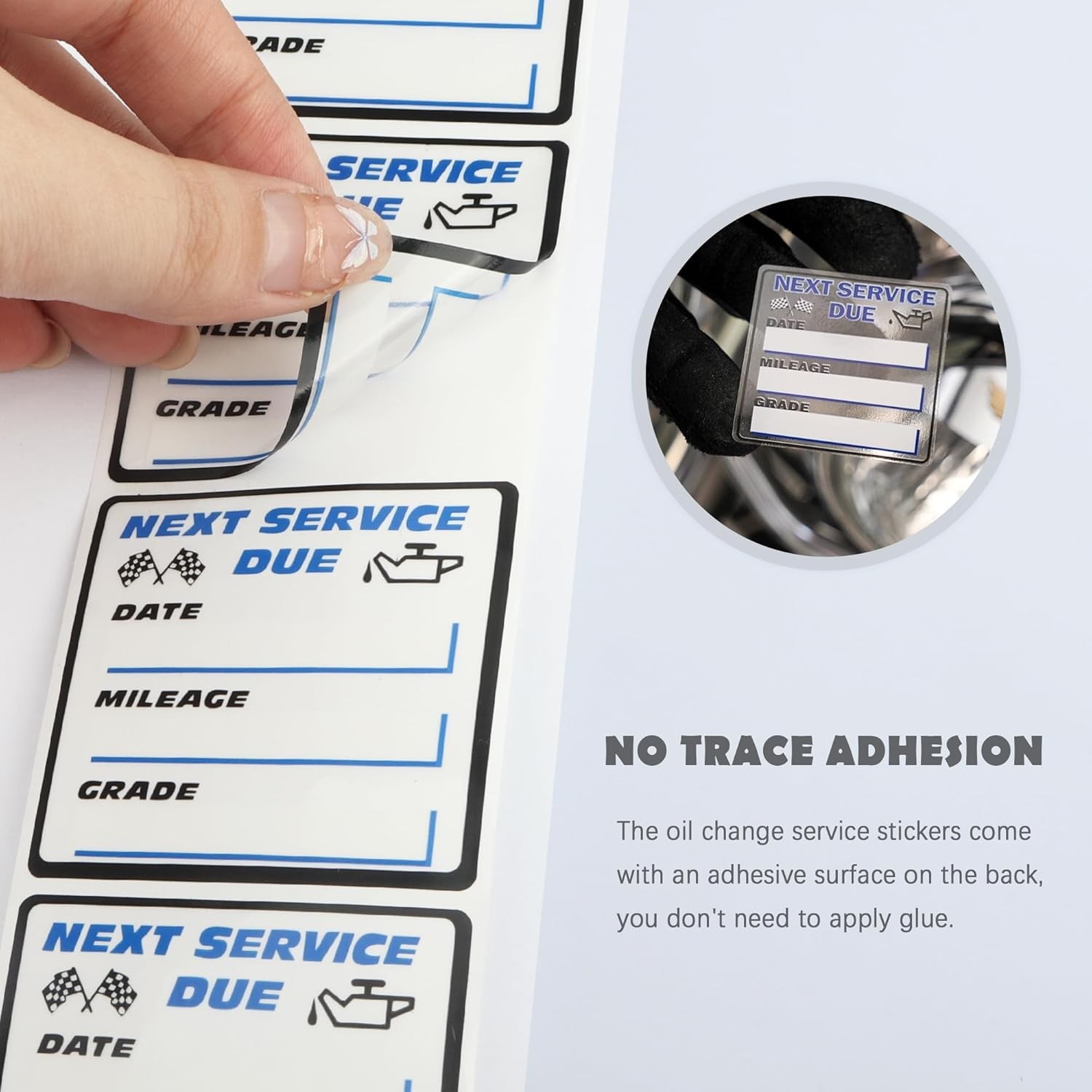 300PCS Car Oil Change Stickers 2x2 Removable Vinyl Next Service Due Labels *NEW*