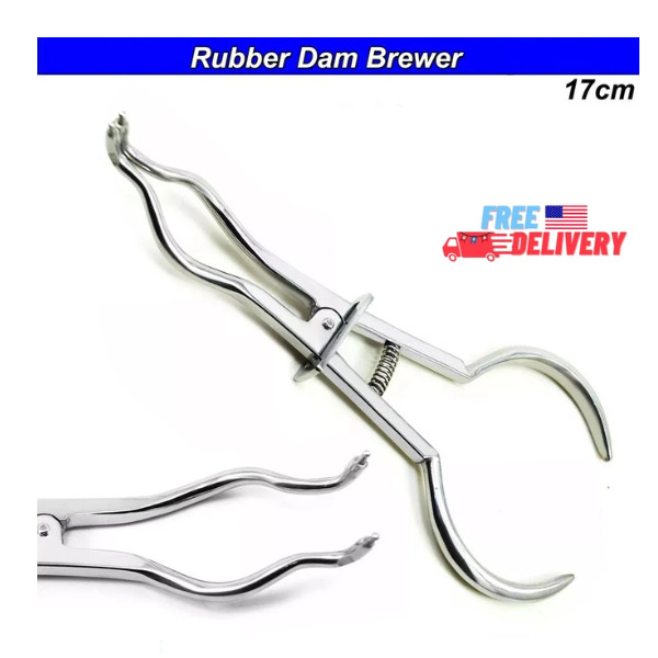 Endodontic Rubber Dam Brewer Clamp Forceps Dental Laboratory Instruments.FREE...