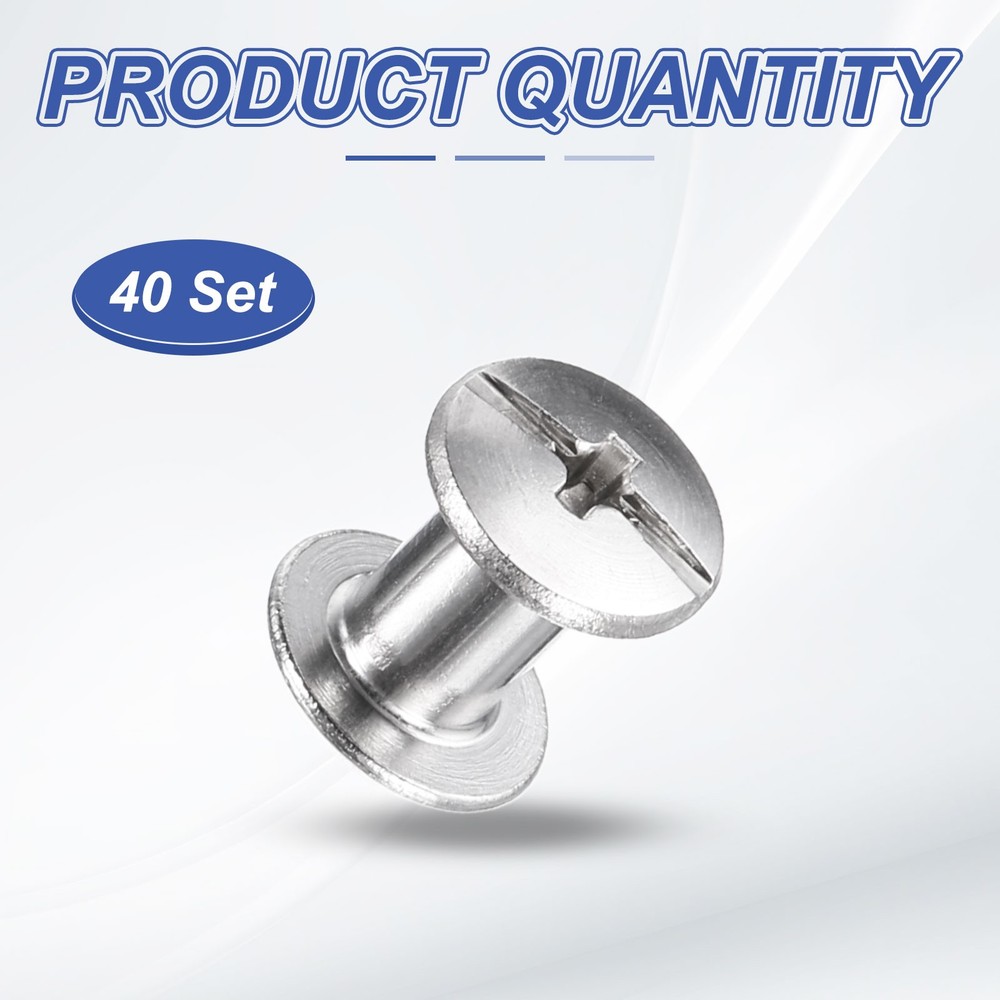 40set Phillips Chicago Screw M4x6mm Binding Post Screw Silver