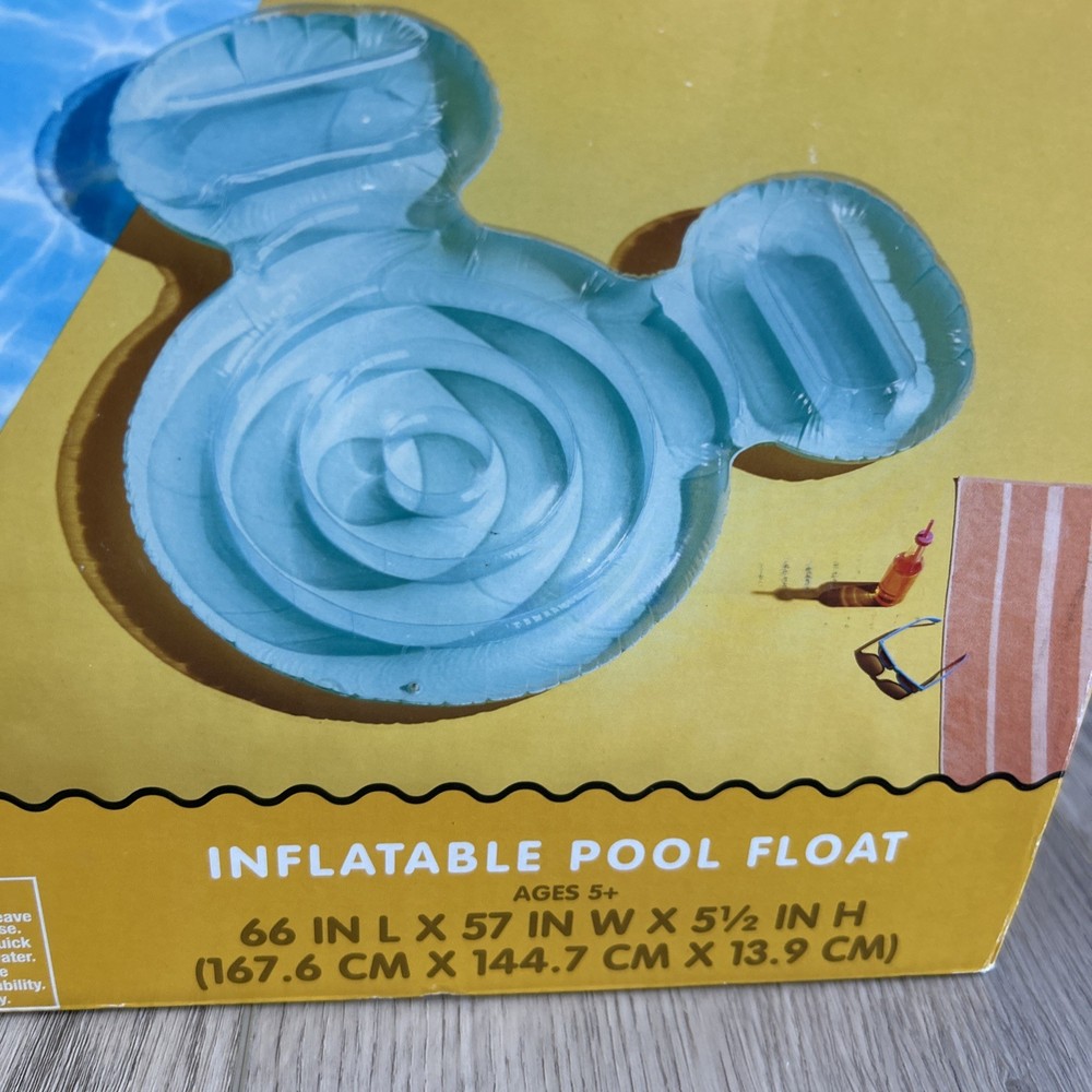 Swimways Disney Mickey Mouse Shaped Pool Float, 66x57x5 (NEW)
