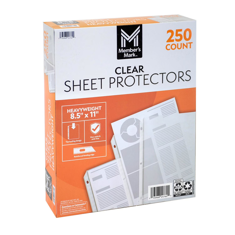 Member's Mark Sheet Protectors, 250 count