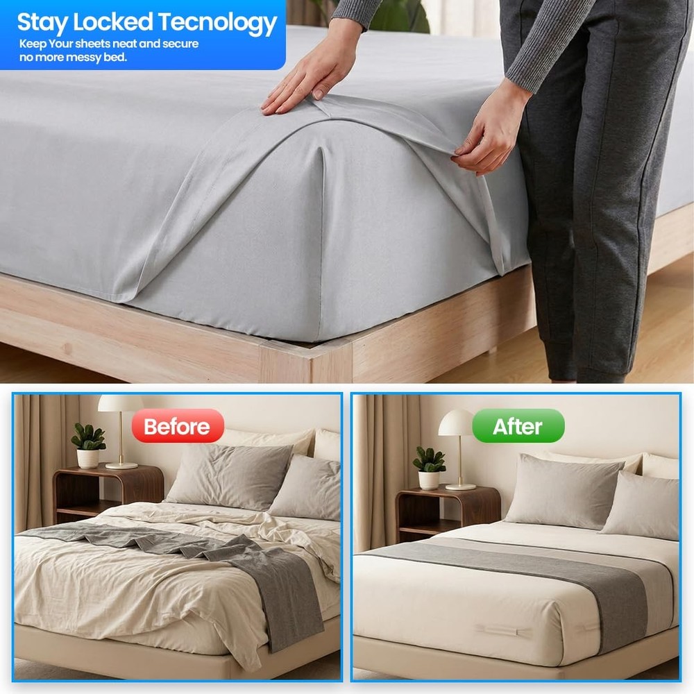 4PCS Bed Holders for Corners - 90° Foldable Bedsheet Holder - Mattress Corner...