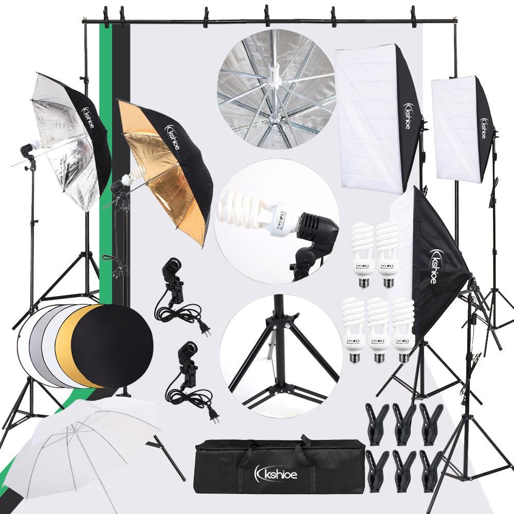 30pc Photography Lighting Kit Umbrella Softbox Backdrop 2m Background Stand