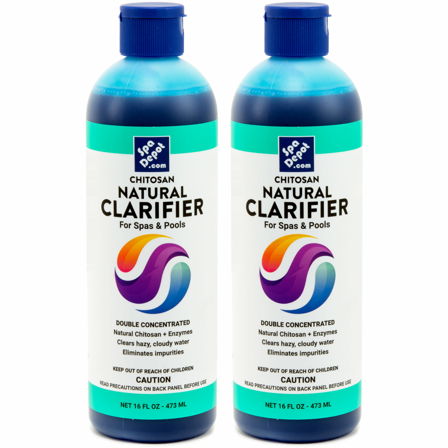 Chitosan Natural Hot Tub Spa & Pool Water Clarifier Double Concentrated - 2 Pack