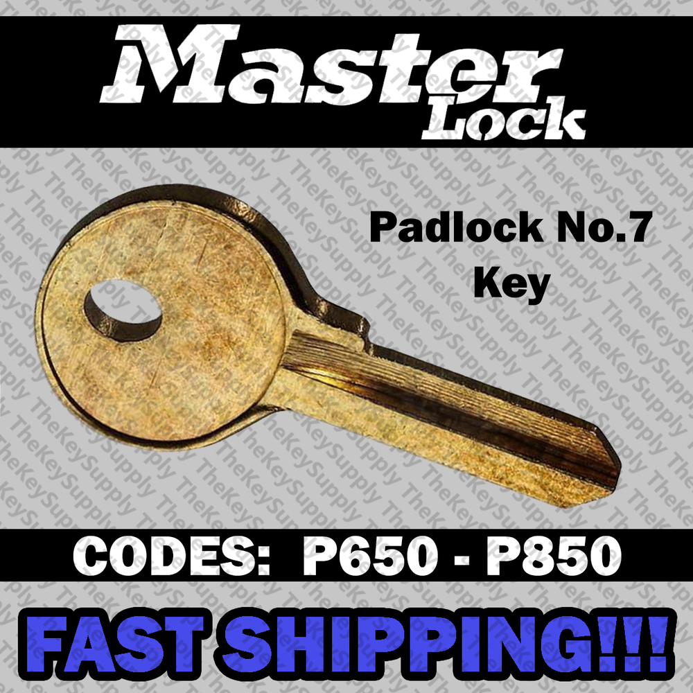 Master Padlock No. 7 Replacement Key Cut to Code P650 - P850