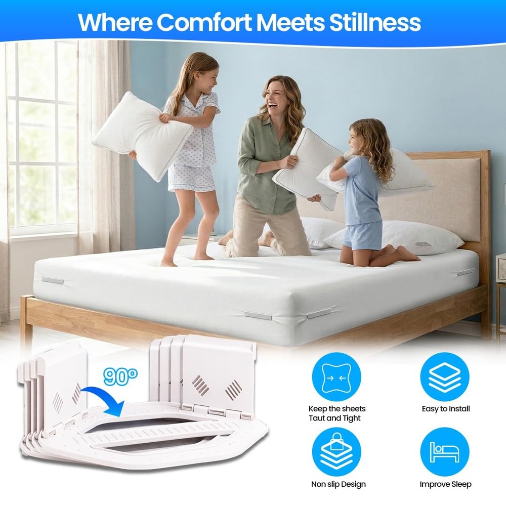4PCS Bed Holders for Corners - 90° Foldable Bedsheet Holder - Mattress Corner...
