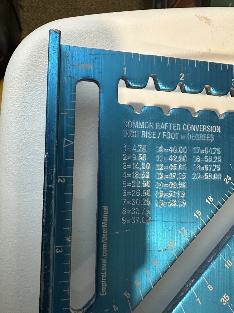 2 EA Empire E2994 7" Laser Etched Rafter Square