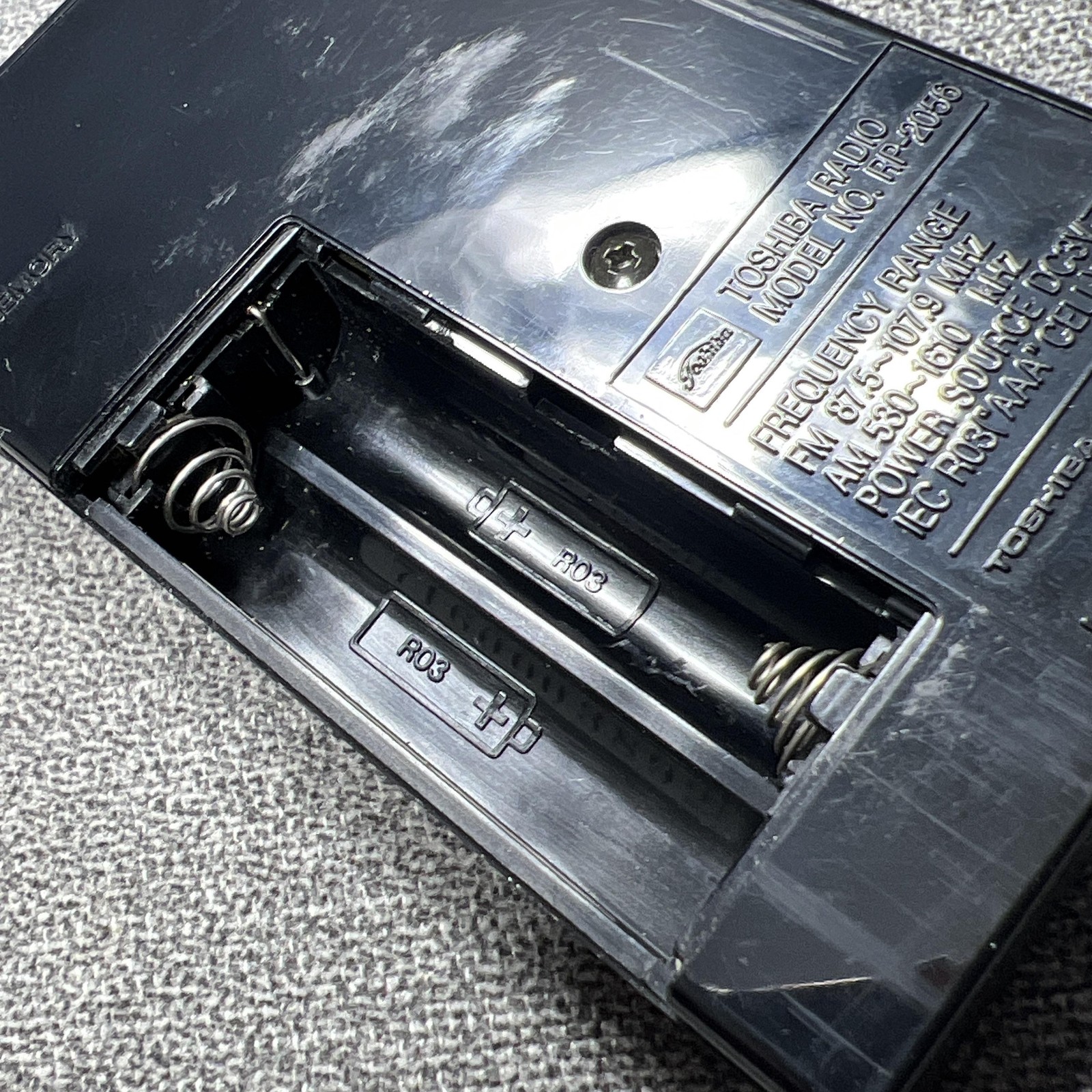 Vintage Toshiba RP-2056 AM/FM Stereo Pocket Radio Red Digital Tuner Japan Tested