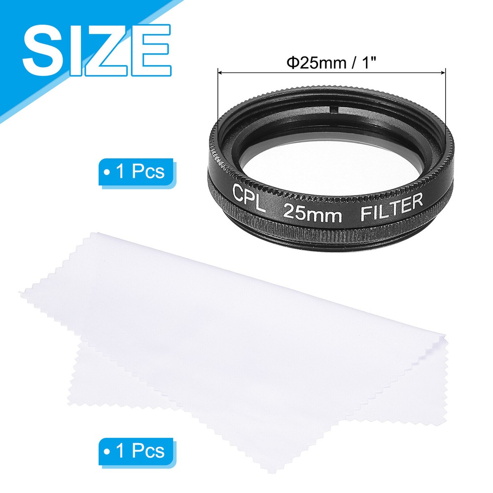 25mm Circular Polarizer Filter Polarizing Filter with Cleaning Cloth