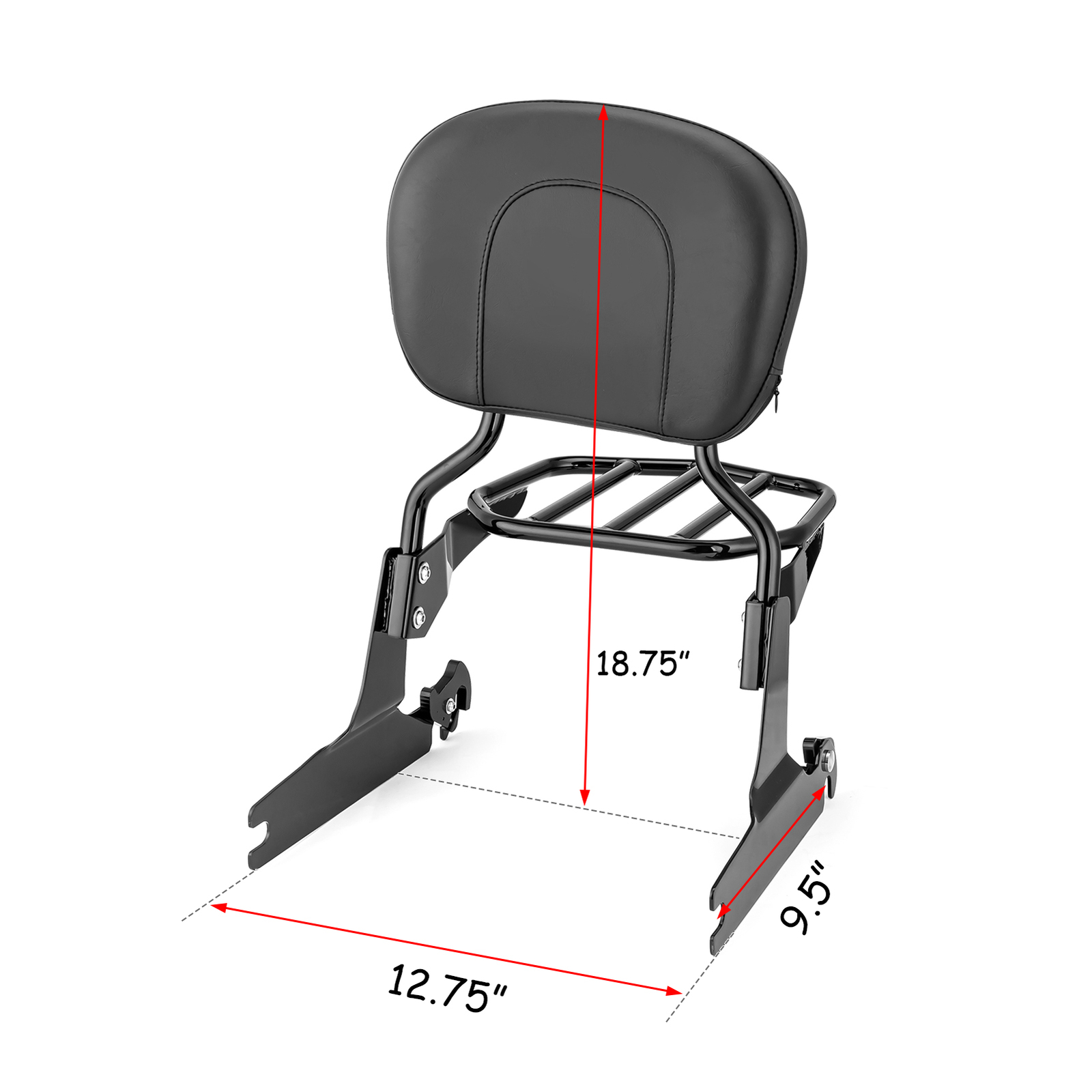 18.75" Backrest Sissy Bar Luggage Rack For Harley Fat Boy Lo FLSTF FLSTFB 07-17
