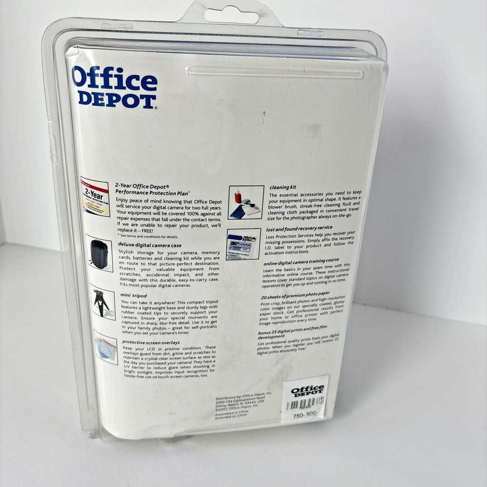 Office Depot Digital Camera Performance Protection Plan/Support Kit Sealed 2007