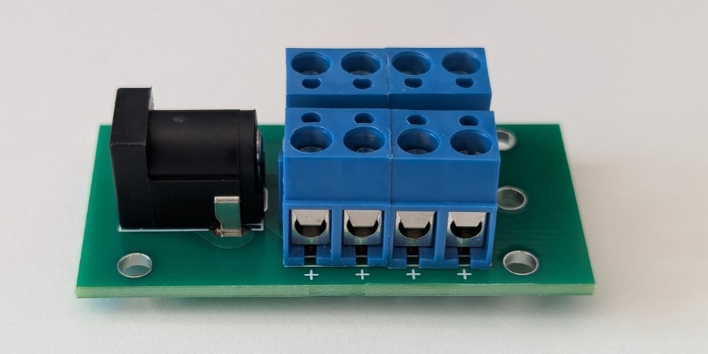 Barrel Power Distribution Board for DC - 4 way connector