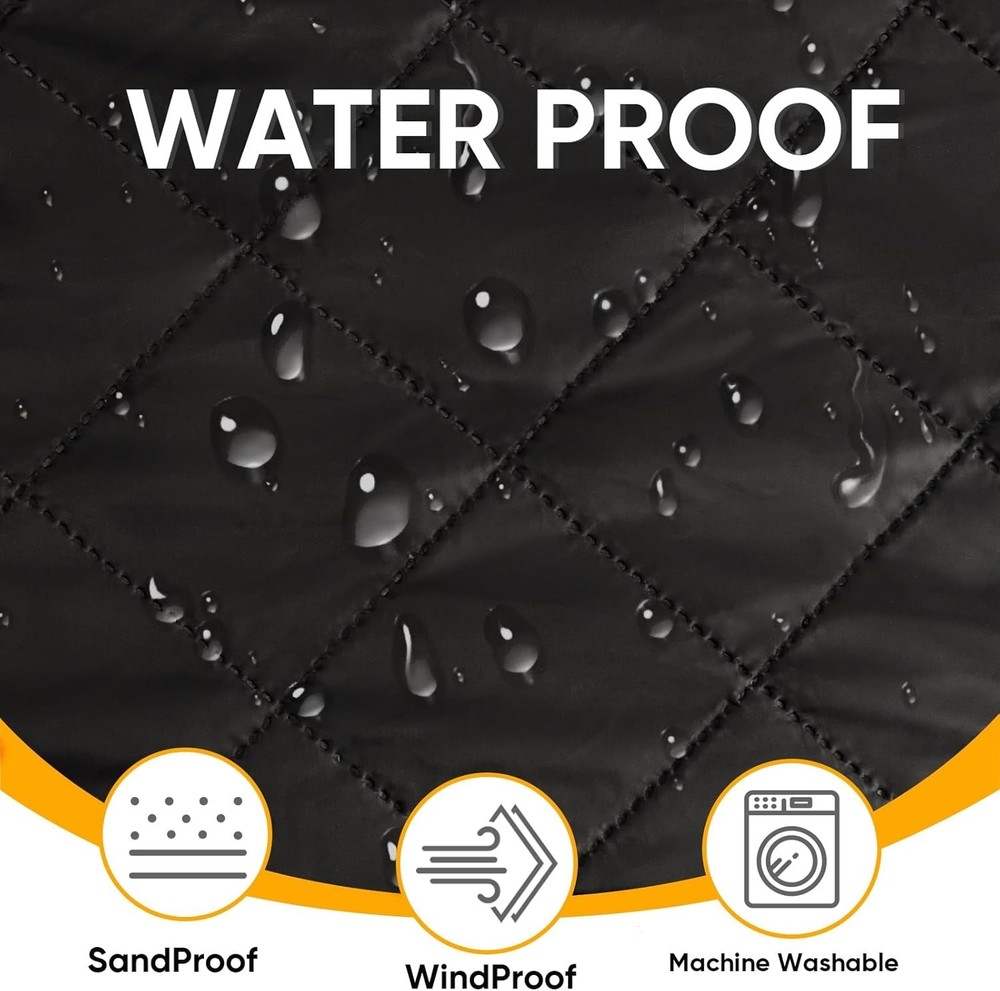 Waterproof Camping Blanket with Sherpa Lining, Large Windproof Outdoor Blanke...