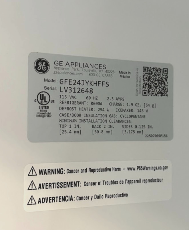 GE ENERGY STAR GFE24JYKHFFS 33" Stainless 23.6 Cu. Ft. French-Door Refrigerator