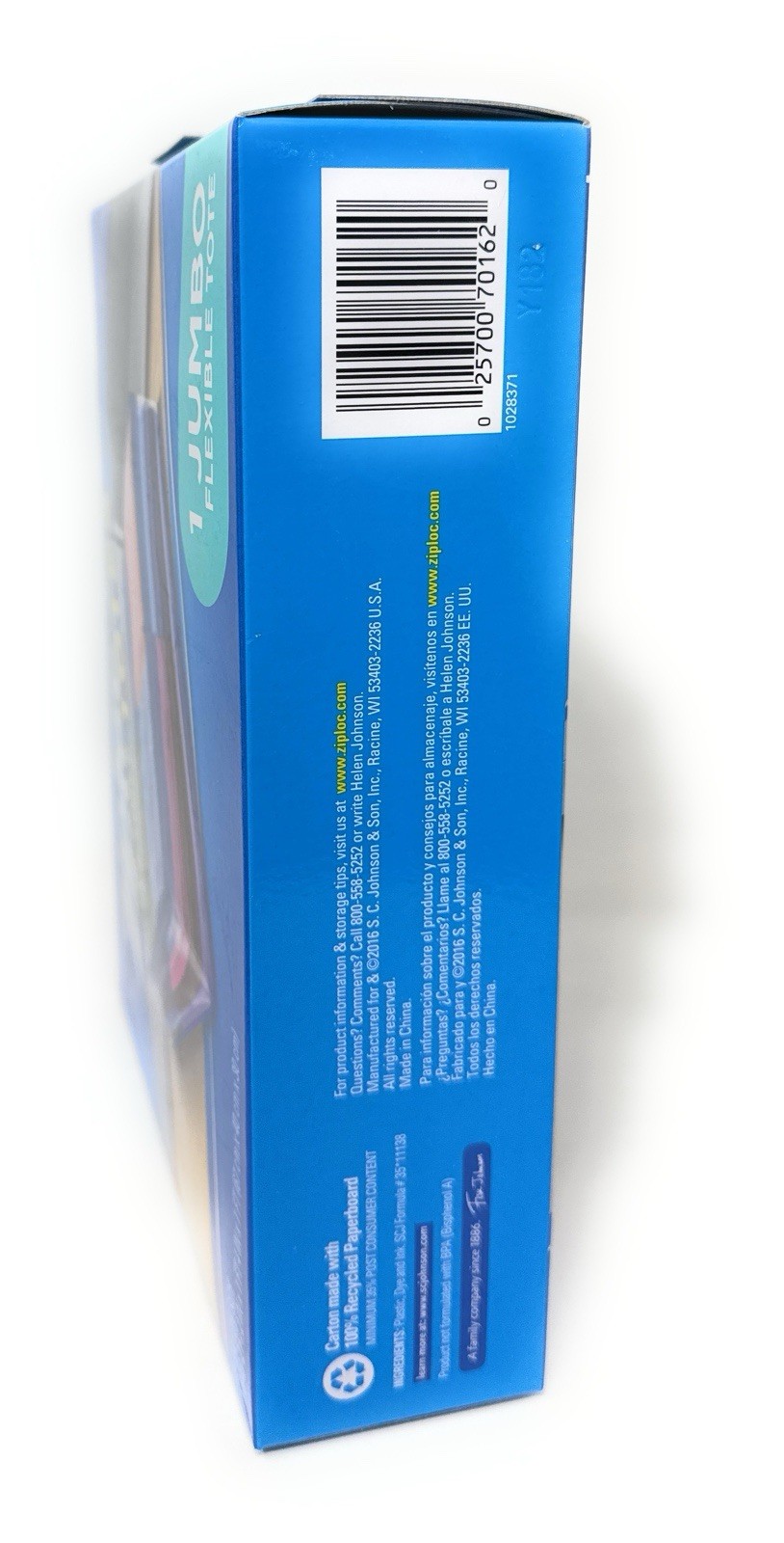 Ziploc Flexible Totes Jumbo 22 Gallon Bag 1 Count New