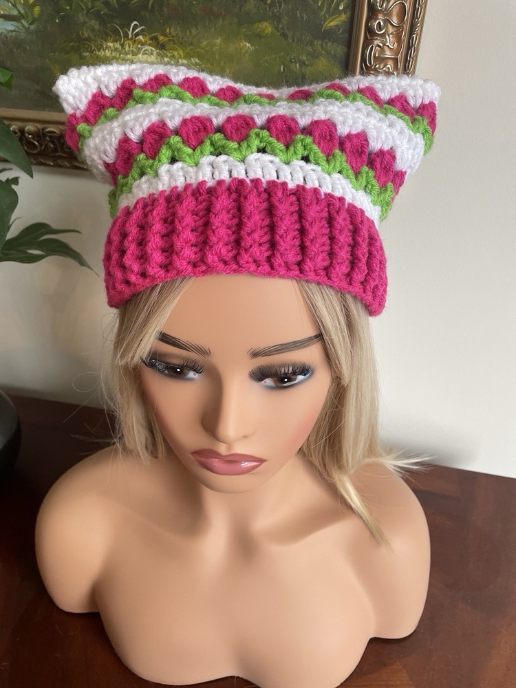 Tulip Cat Ear Beanie Hat - Handmade