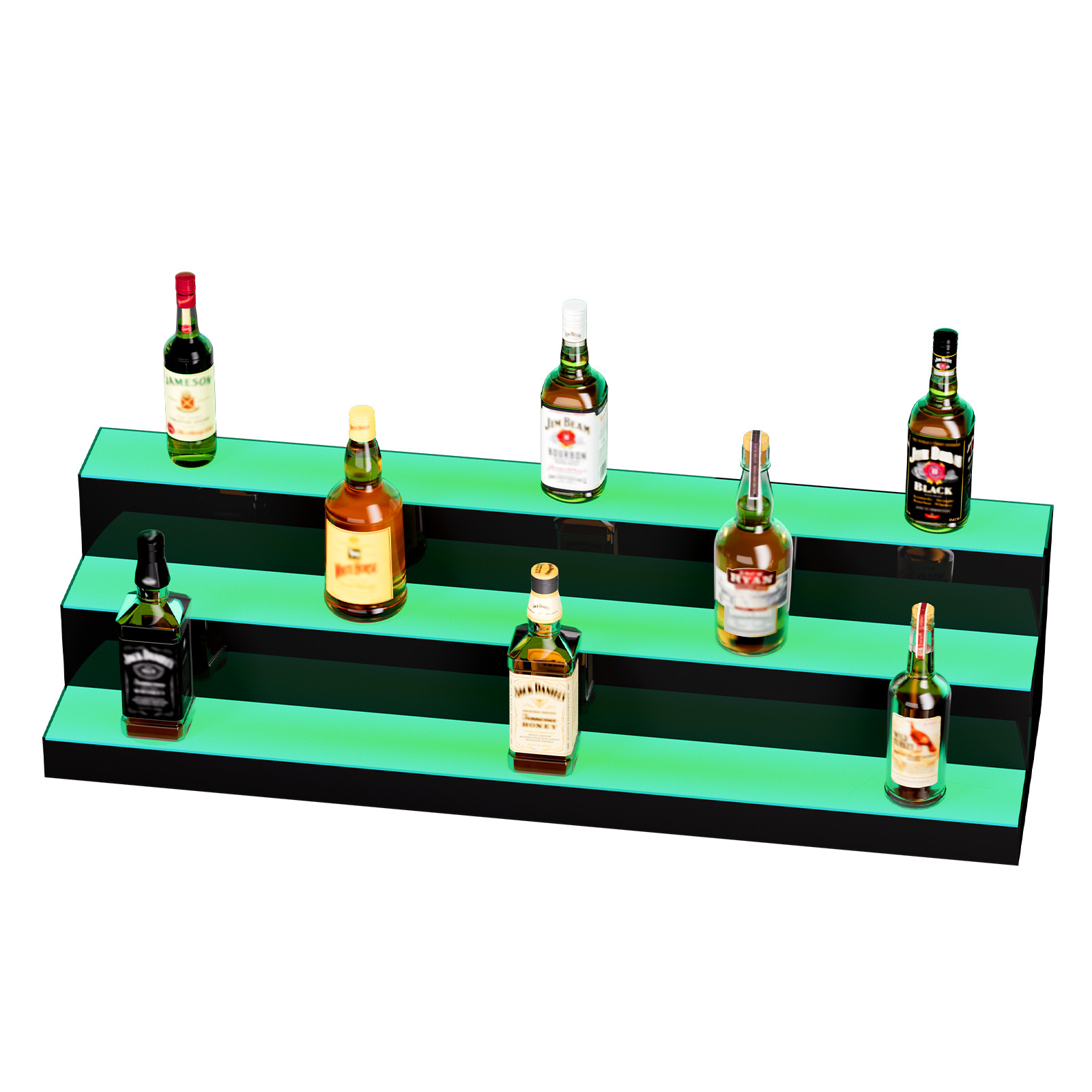VEVOR LED Lighted Liquor Bottle Display Bar Shelf RF & App Control 40" 3-Step