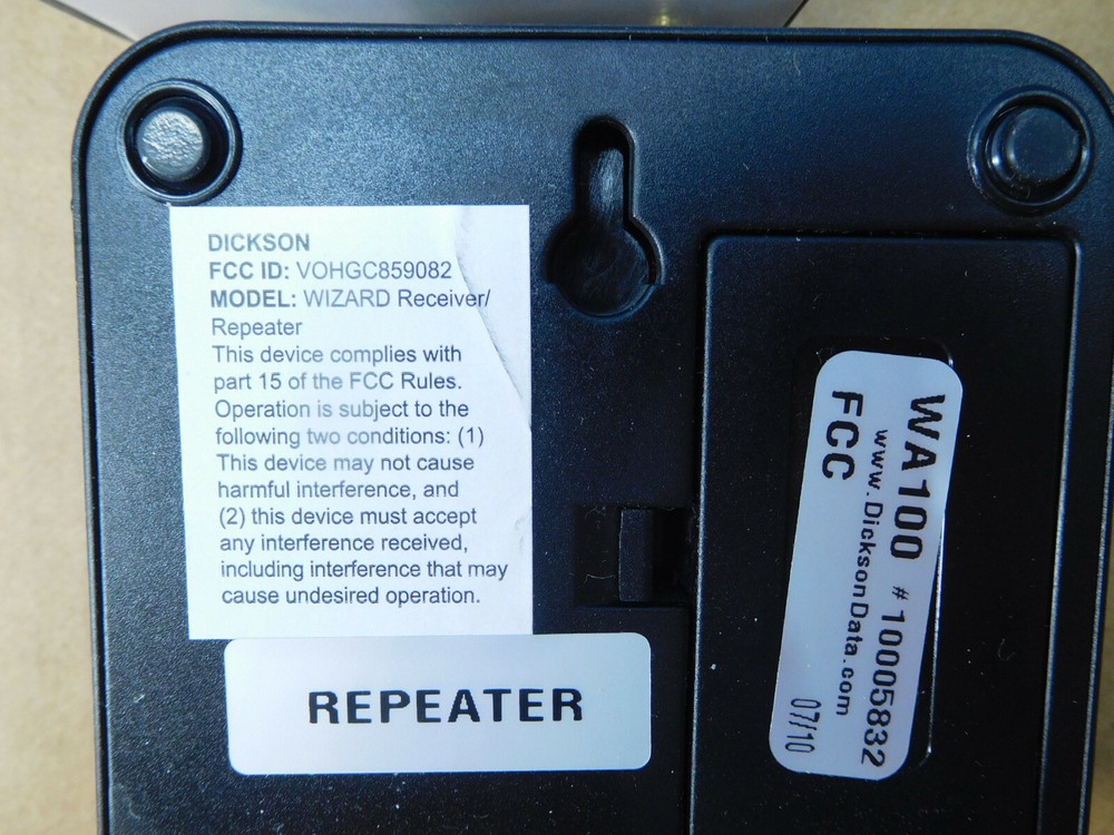 Dickson Wizard Receiver Repeater WA100 Wireless Temperature and Humidity