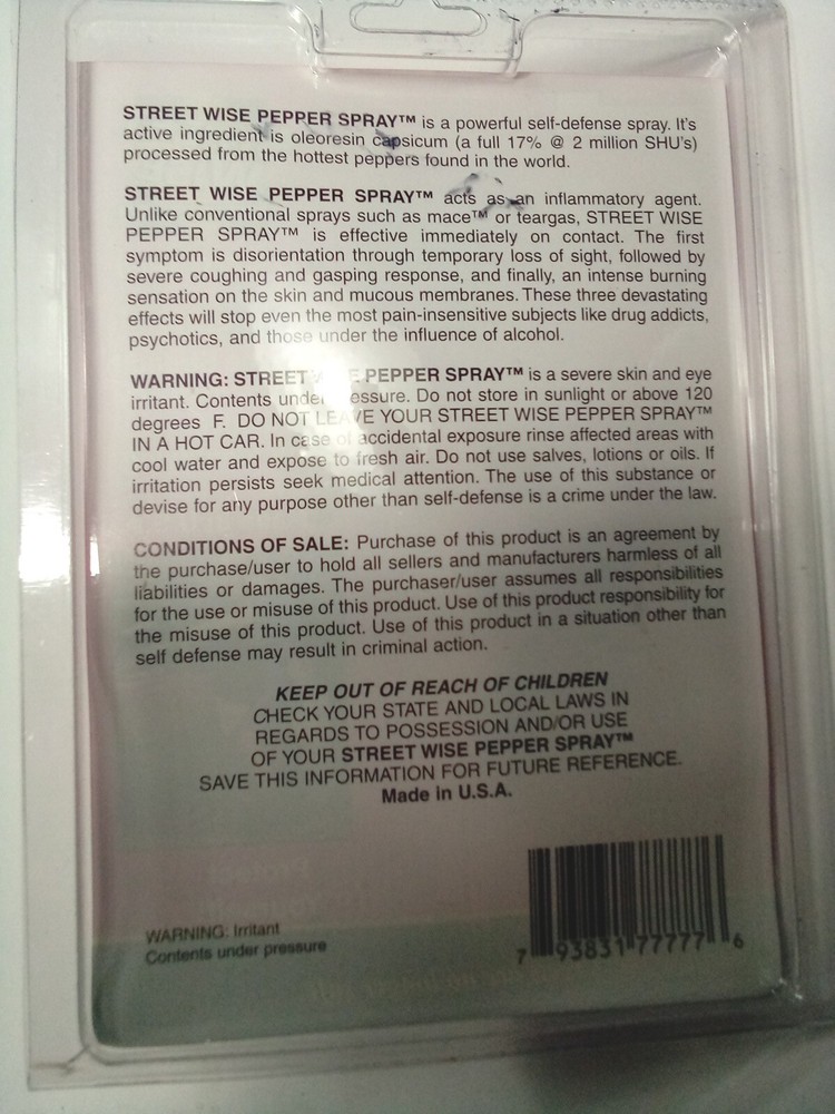 Street Wise Pepper Spray