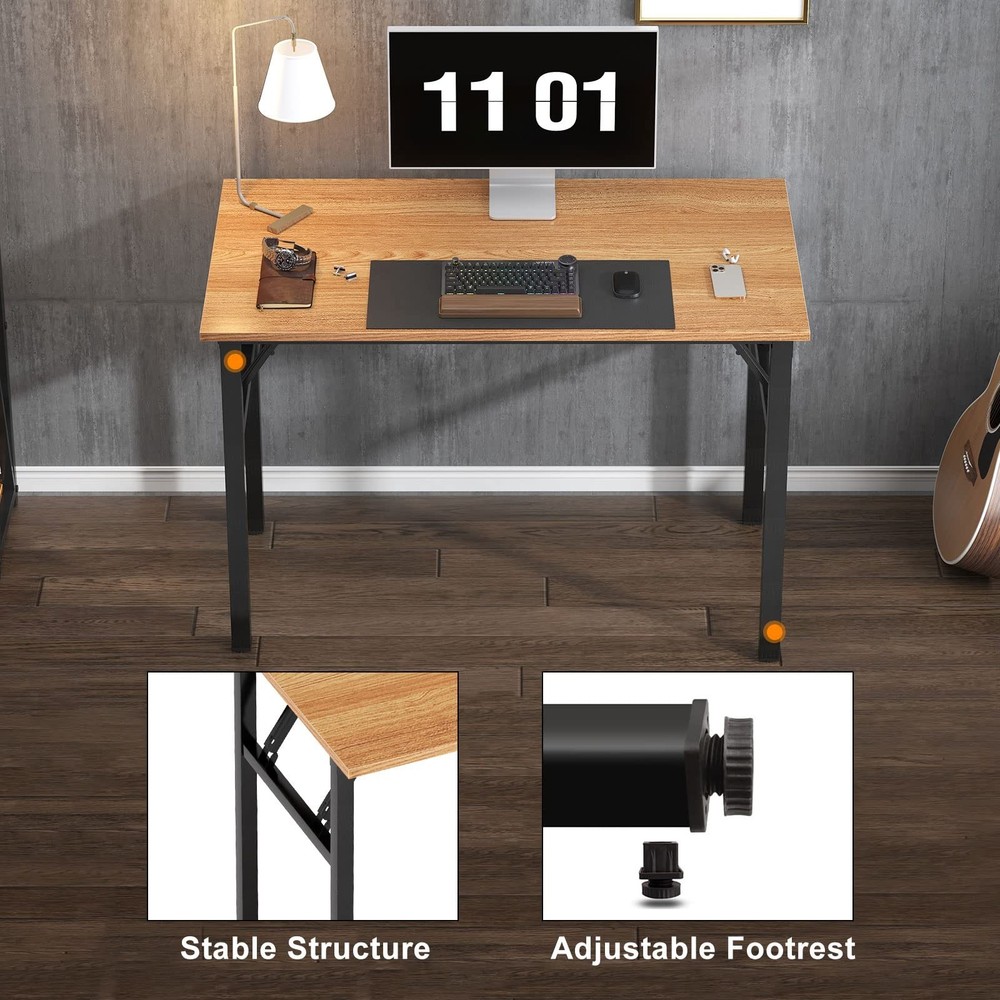 Need Folding Computer Desk - 39.4 Inch Foldable Office Writing Work Study Kid...