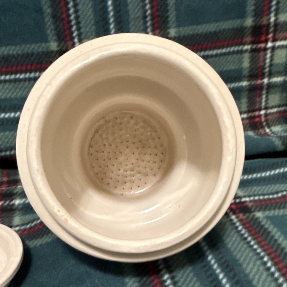 Vintage Ceramic Basket Tea Infuser with Lid