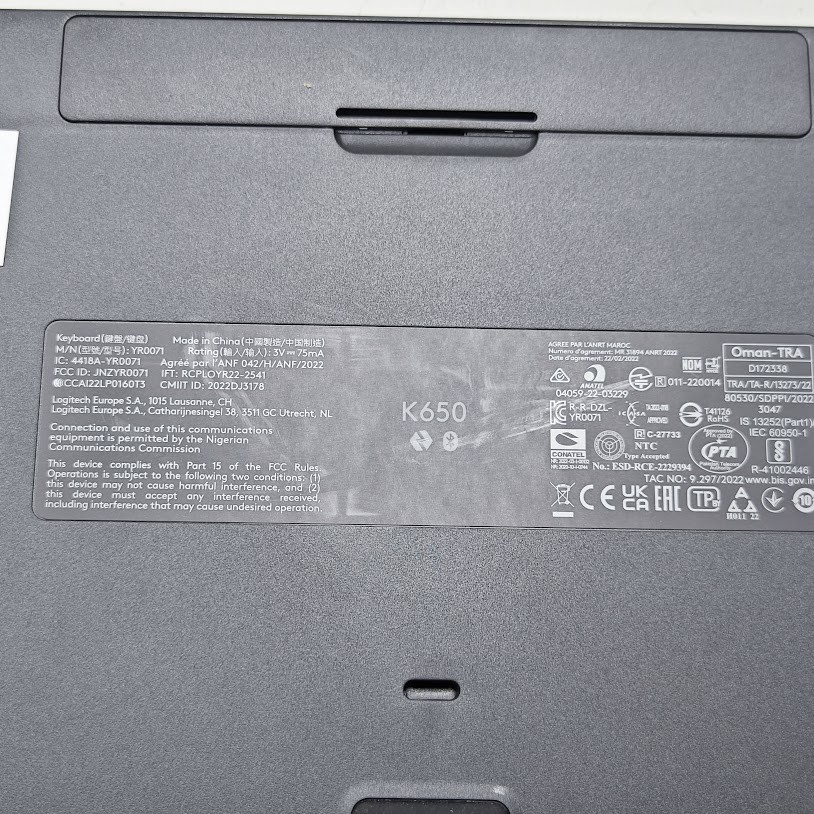 Logitech YR0071 Wireless Keyboard - Working, Bluetooth Only, Minimal Wear