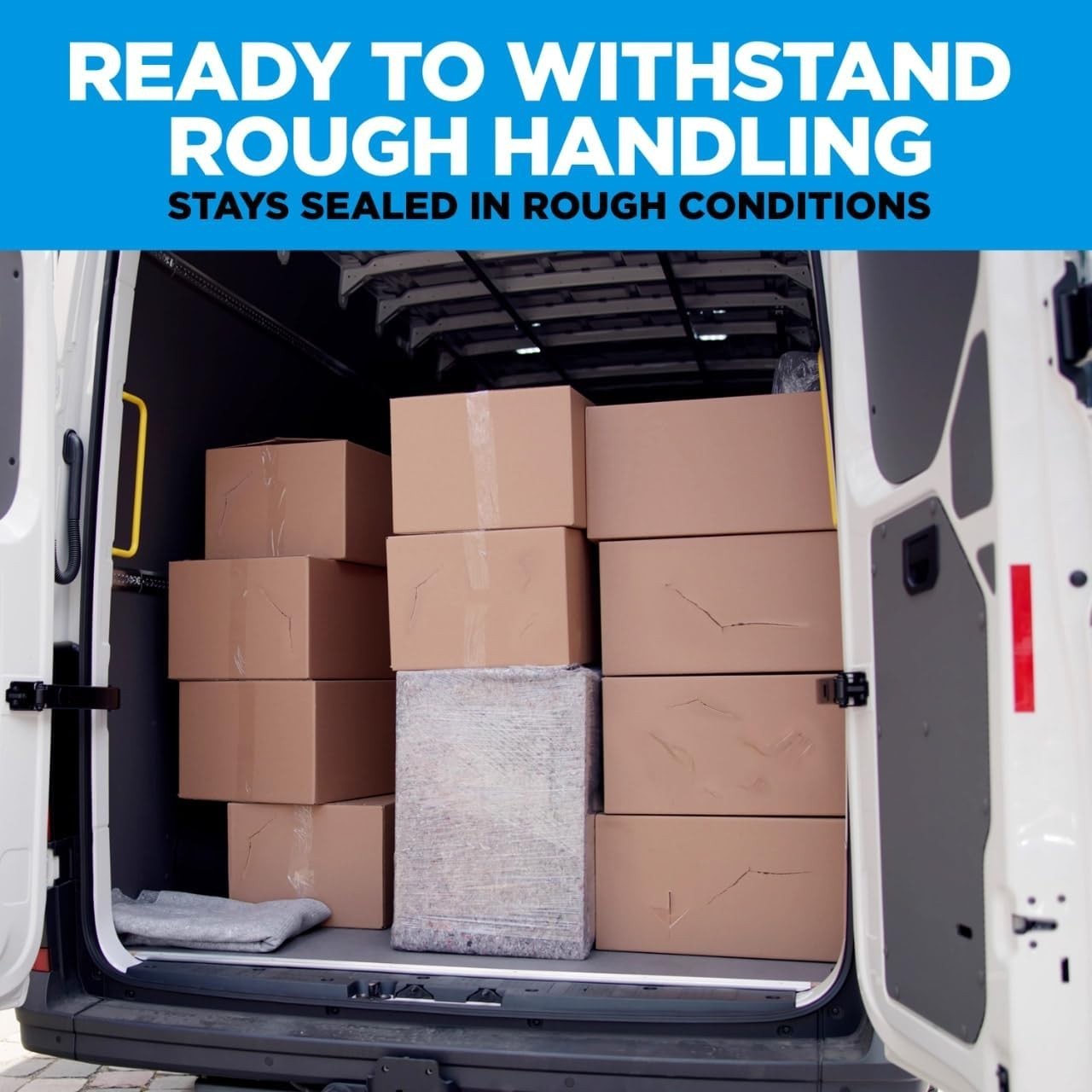 3M Scotch Tape Gun Dispenser with Heavy Duty 3850 Shipping Packaging Tape, 1Roll