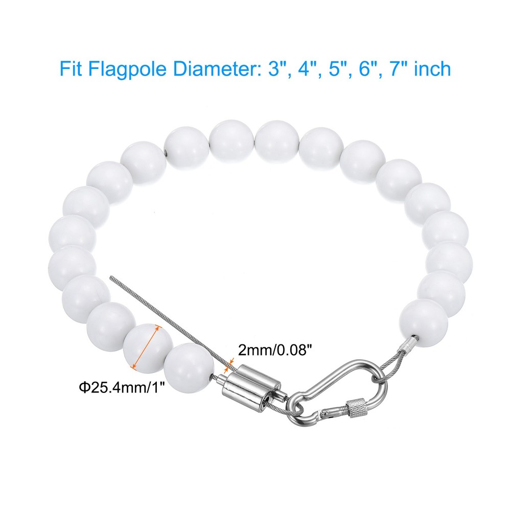 1 Pcs Flagpole Retainer Ring Flag Pole Accessories, White
