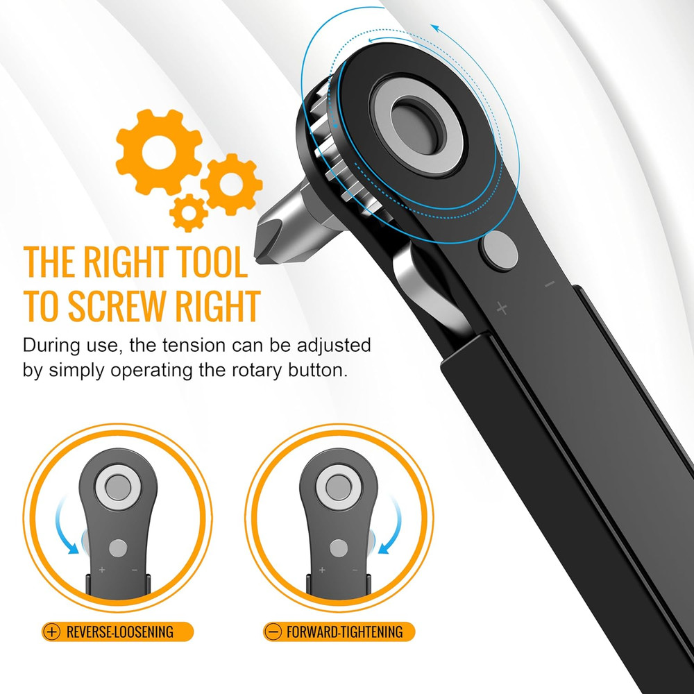 Right Angle Screwdriver Set - 90° Offset Ratchet Tool for Tight Spaces