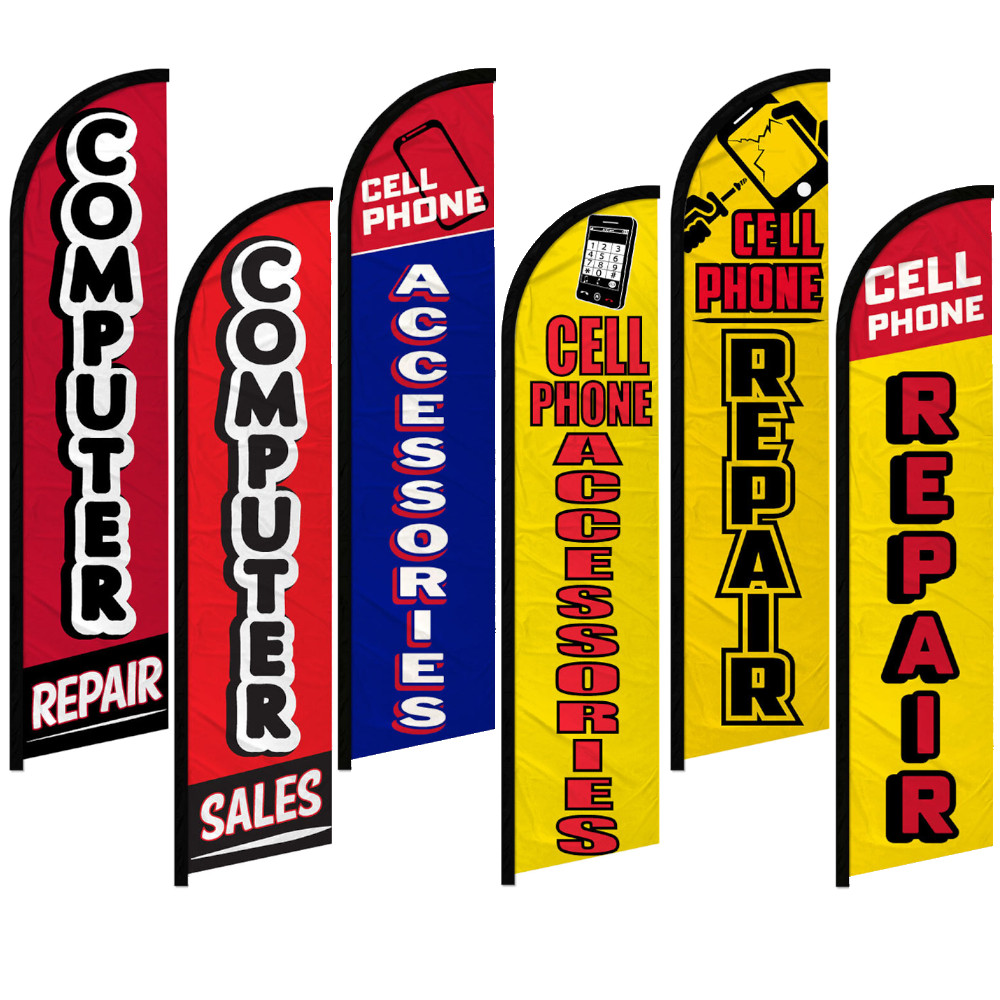 Electronics Windless Advertising Swooper Flag Cell Phone Computers