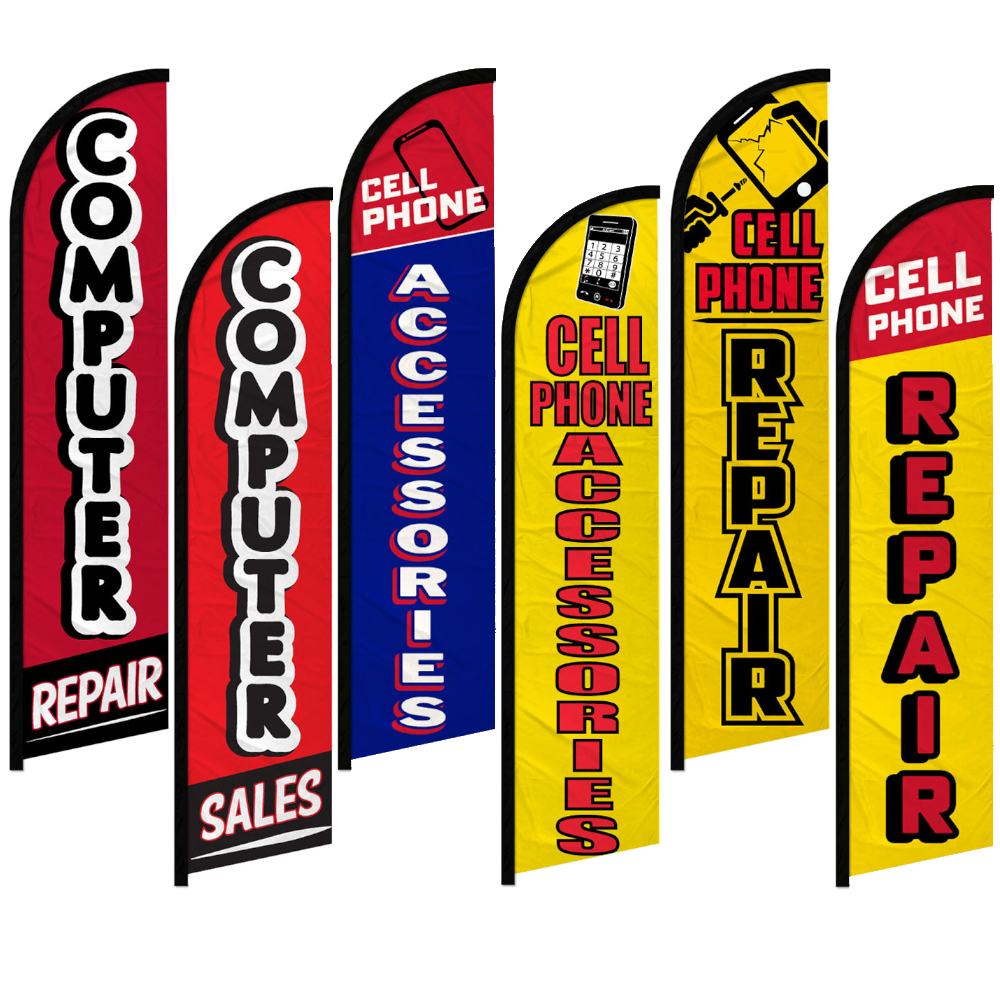 Electronics Windless Advertising Swooper Flag Cell Phone Computers
