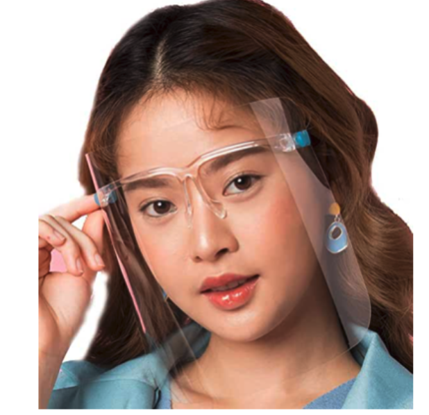 10 Pack Safety Protective Reusable Face Shield with Glasses Fram Visor, Unisex.