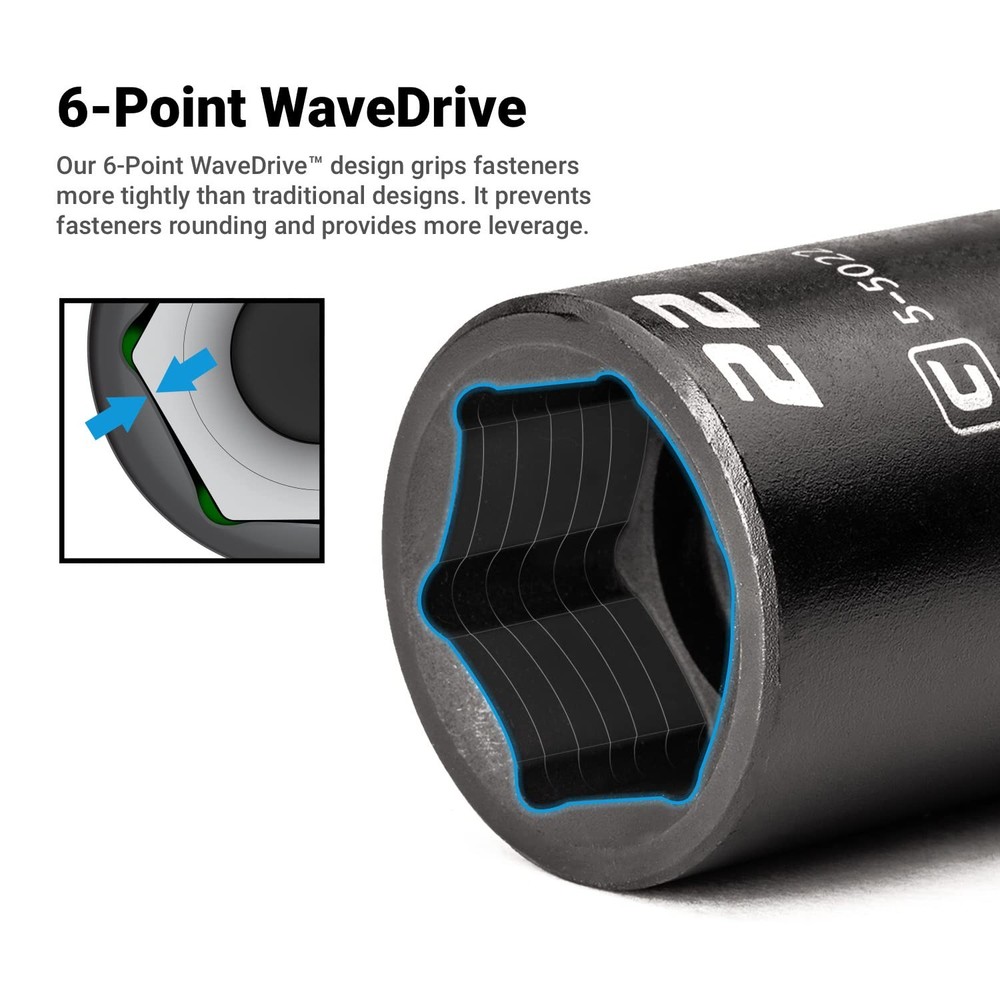 Deep Impact Socket, 1/2-Inch Drive, 6-Point, Metric (33 mm)