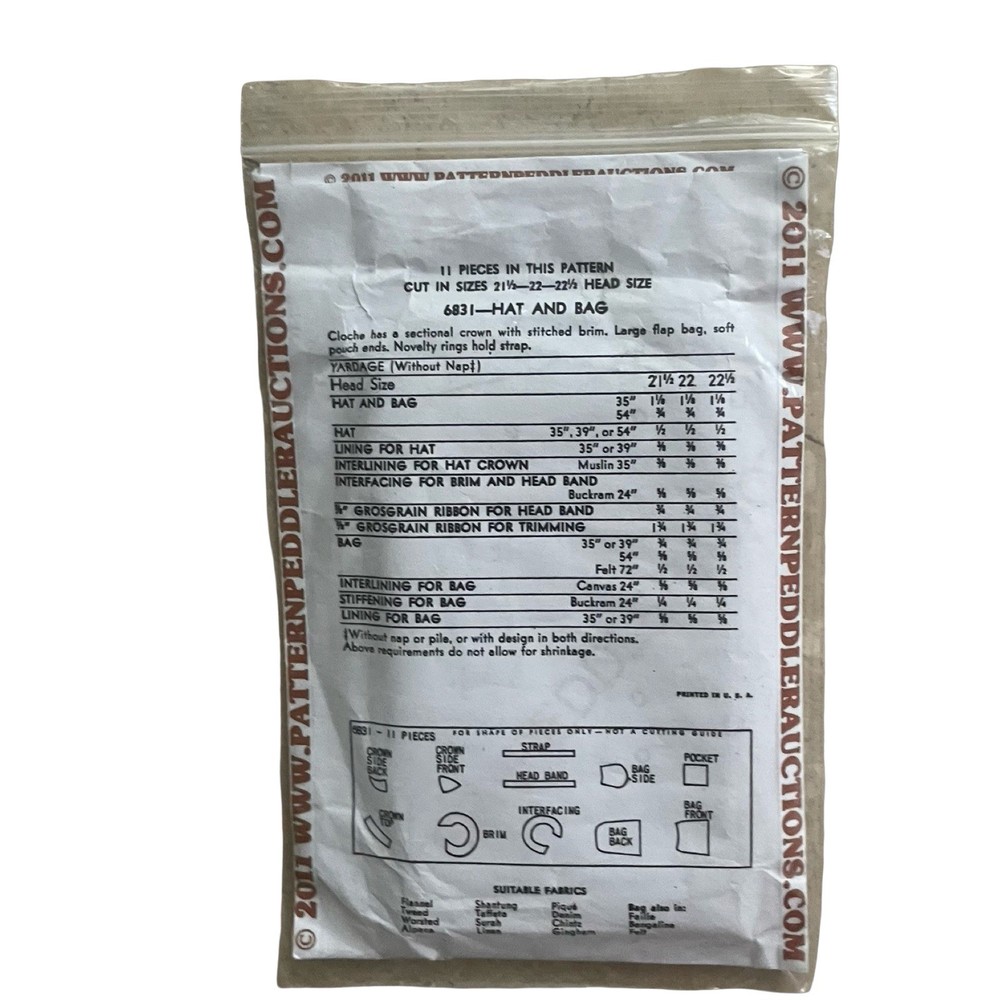 Vogue Craft Sewing Patterns Many Hats Styles & Varieties