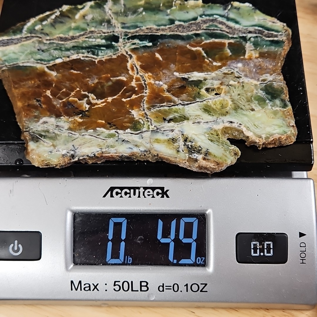 Green Opal slab Australia. Beautiful color. 6 " x 4 3/8" x 1/4" 4.9OZ