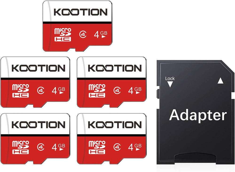 4 GB Micro SD Cards 5-Pack, Class 4 Microsd Flash Memory Card, C4, TF Card with