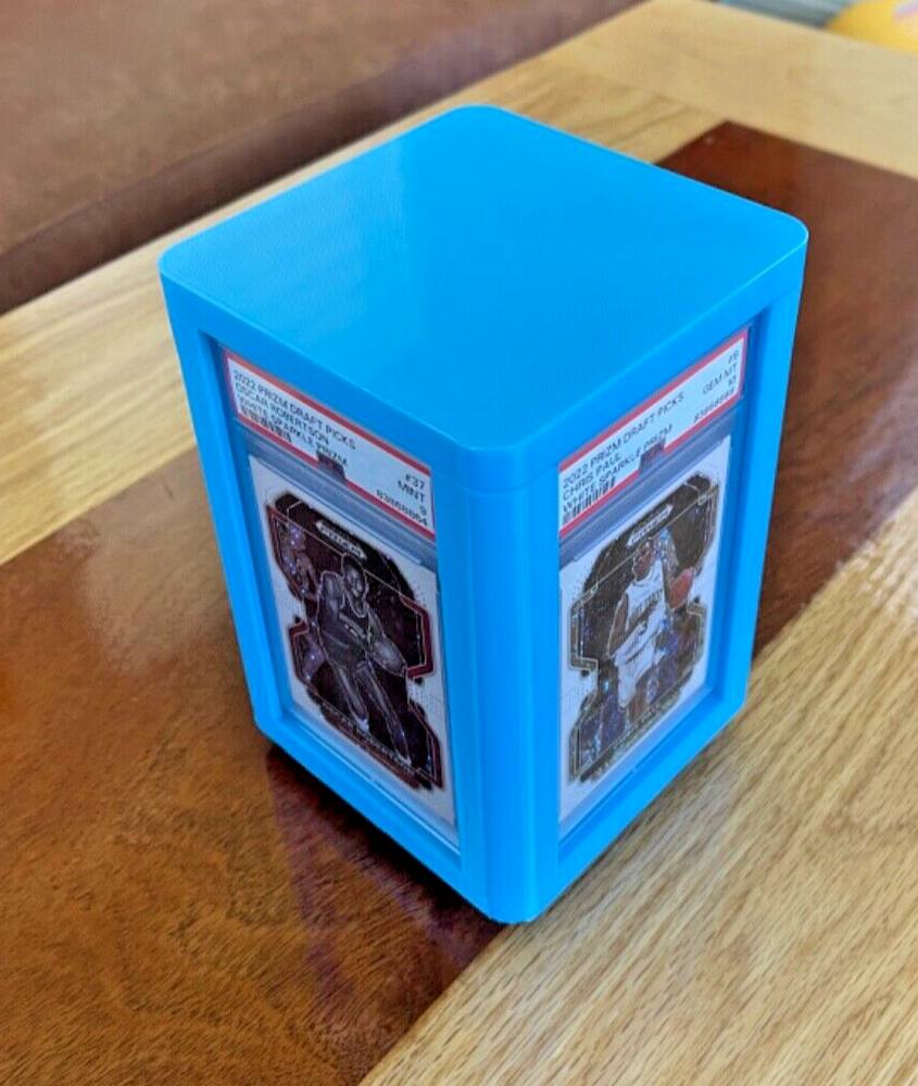PSA Cards Spinning Display Storage Stand High Resolution 3D Printed Light Blue