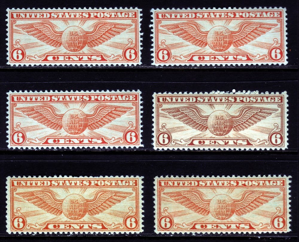 #C19 SIX CENT WINGED GLOBE. EXTRA FINE 3. HINGED ORIGINAL GUM.