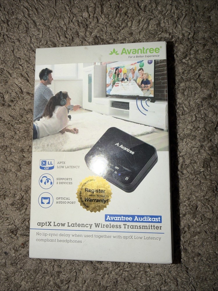 Avantree Audikast aptX Low Latency Bluetooth 5.0 Audio Transmitter for TV/PC