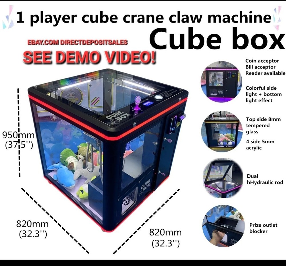 CUBE BOX Claw Machine Prize,Skill Redemption Vending Machine Arcade COIN-OP
